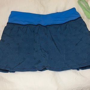blue and black lululemon skort